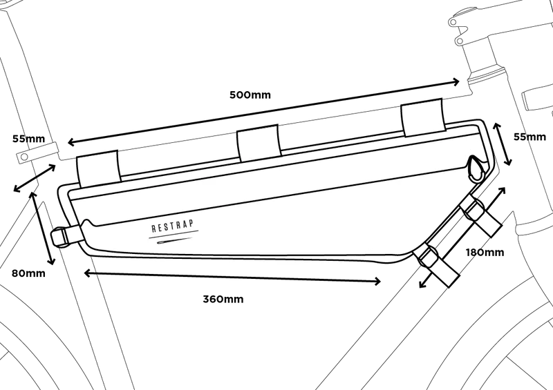 Restrap Adventure Race Rahmentasche - Lang - Schwarz – Bild 9