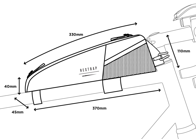 Restrap Adventure Race Oberrohrtasche - Lang - Schwarz – Bild 7